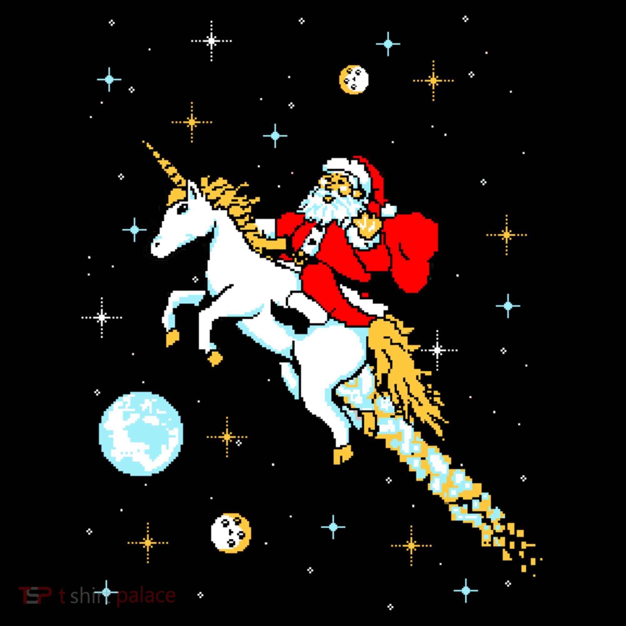 Unicorn Riding Space Pixel Santa Christmas Gift Coffee Mug