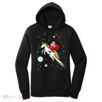 Unicorn Riding Space Pixel Santa Christmas Gift Women's Hoodie thumb 0