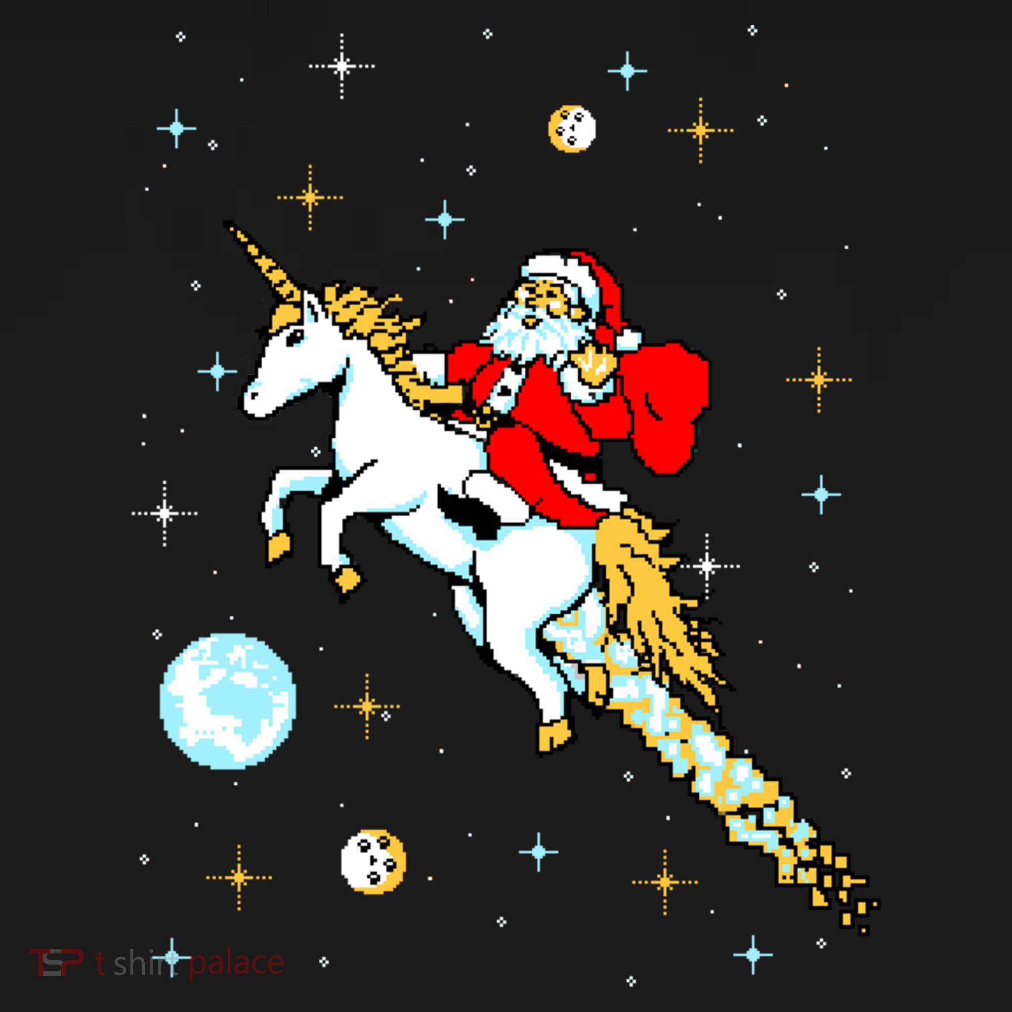 Unicorn Riding Space Pixel Santa Christmas Gift Ornament