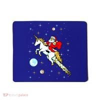 Unicorn Riding Space Pixel Santa Christmas Gift Mousepad thumb 0