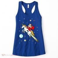 Unicorn Riding Space Pixel Santa Christmas Gift Women's Tank Top thumb 0