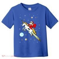 Unicorn Riding Space Pixel Santa Christmas Gift Toddler T-Shirt thumb 0