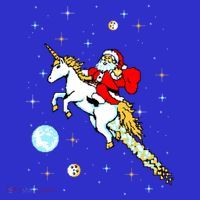 Unicorn Riding Space Pixel Santa Christmas Gift Visor thumb 3