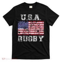 USA Rugby Shirts For Men Women Kids American Flag T-Shirt thumb 0
