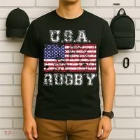 USA Rugby Shirts For Men Women Kids American Flag T-Shirt thumb 6