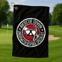 Underwater Response Sprcialist Under Water Rescue Diver Golf Towel thumb 1