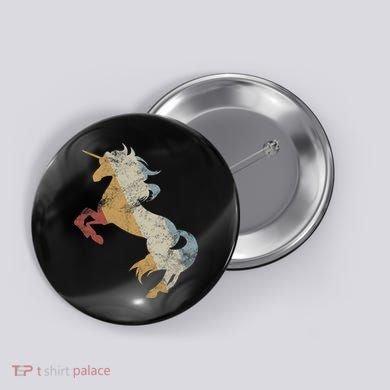 Unicorn Retro Style Vintage Button