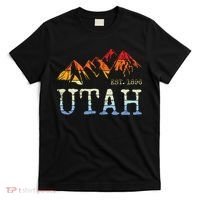 Utah Retro Sunset Vintage Mountain Home Est 1896 Cool Hiking T-Shirt thumb 0