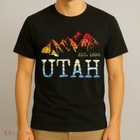 Utah Retro Sunset Vintage Mountain Home Est 1896 Cool Hiking T-Shirt thumb 3