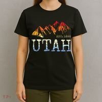 Utah Retro Sunset Vintage Mountain Home Est 1896 Cool Hiking T-Shirt thumb 4