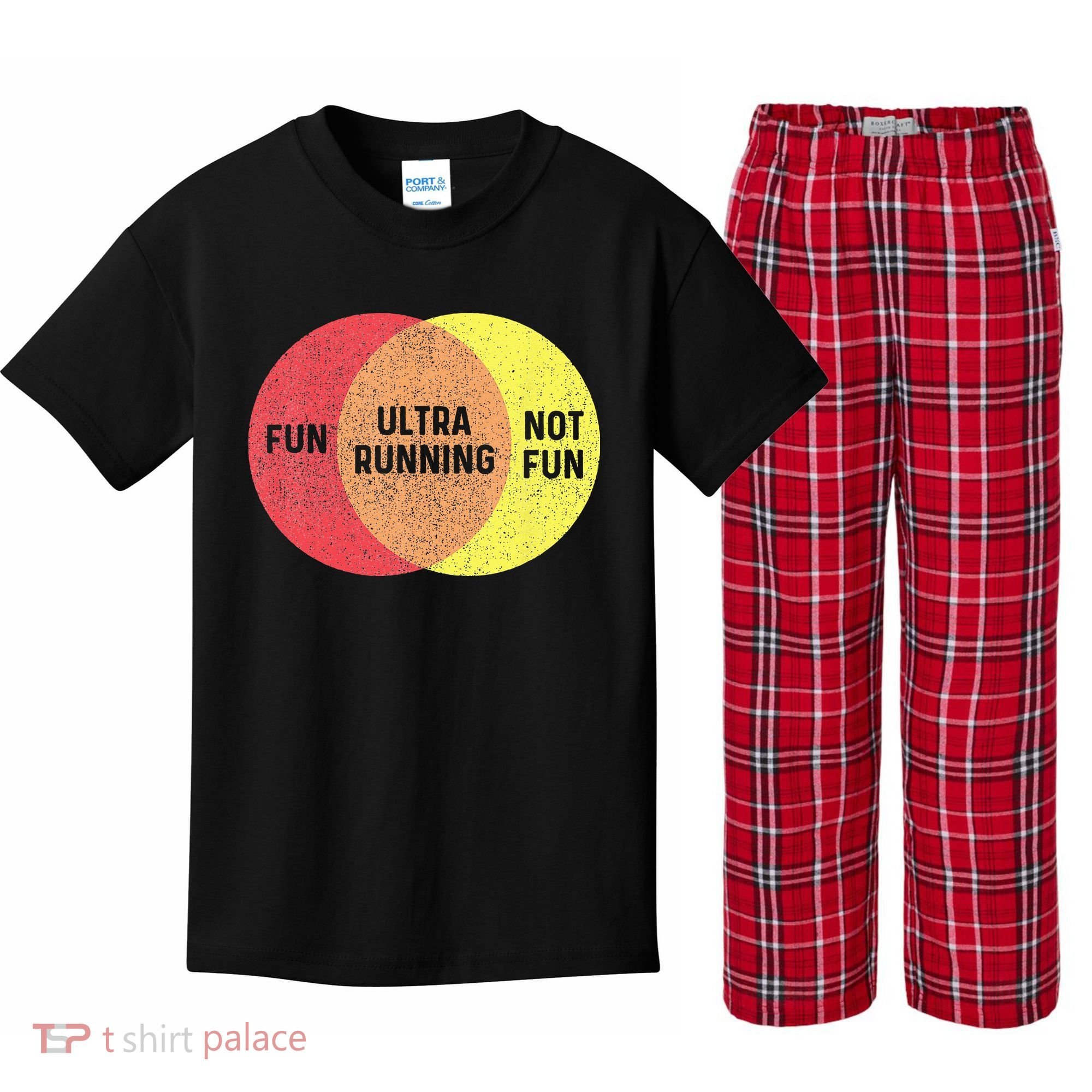 Ultra Running Trail Runner Finisher Ultra Marathon Kids Plaid Pajama Set