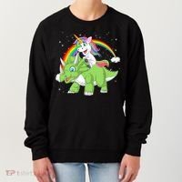 Unicorn Riding Triceratops Dinosaur Women's Sweatshirt thumb 0