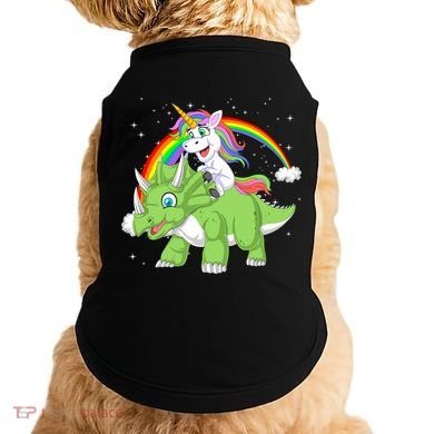 Unicorn Riding Triceratops Dinosaur Doggie Tank