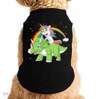 Unicorn Riding Triceratops Dinosaur Doggie Tank thumb 0