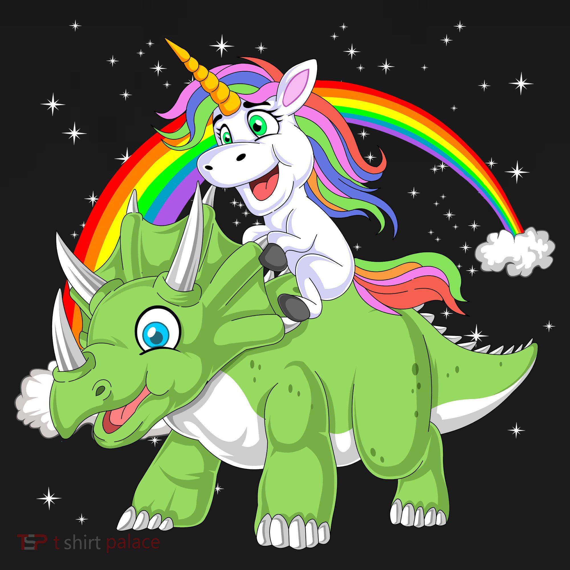 Unicorn Riding Triceratops Dinosaur Apron