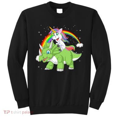 Unicorn Riding Triceratops Dinosaur Sweatshirt