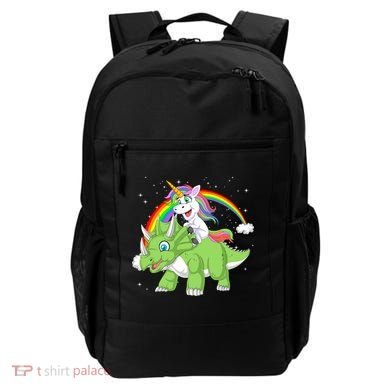 Unicorn Riding Triceratops Dinosaur Backpack