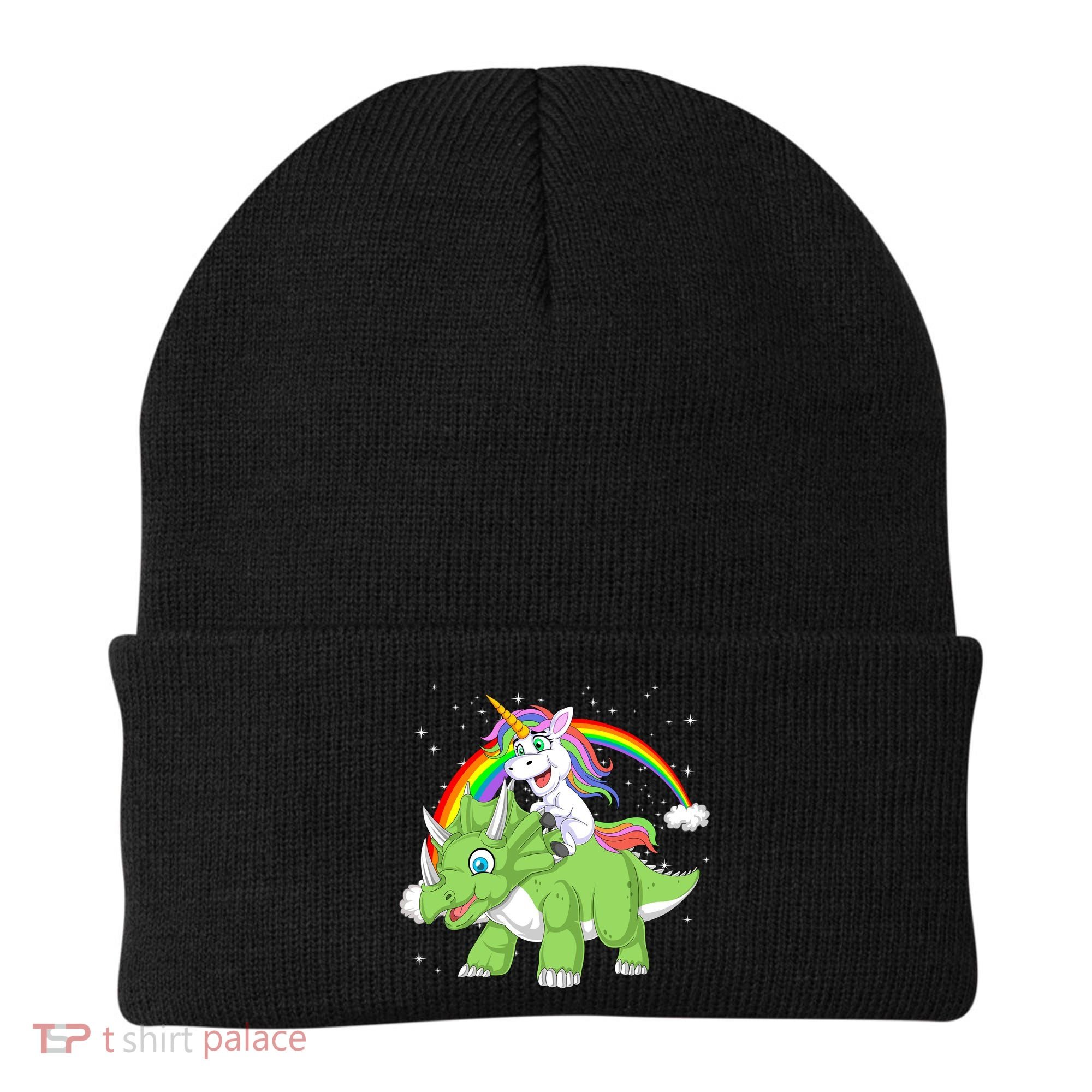 Unicorn Riding Triceratops Dinosaur Beanie