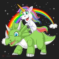 Unicorn Riding Triceratops Dinosaur Beanie thumb 2