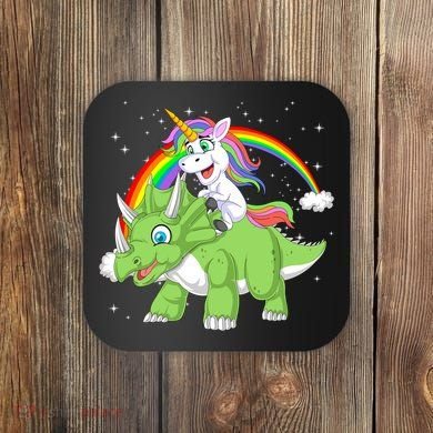 Unicorn Riding Triceratops Dinosaur Coaster