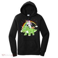 Unicorn Riding Triceratops Dinosaur Women's Hoodie thumb 0