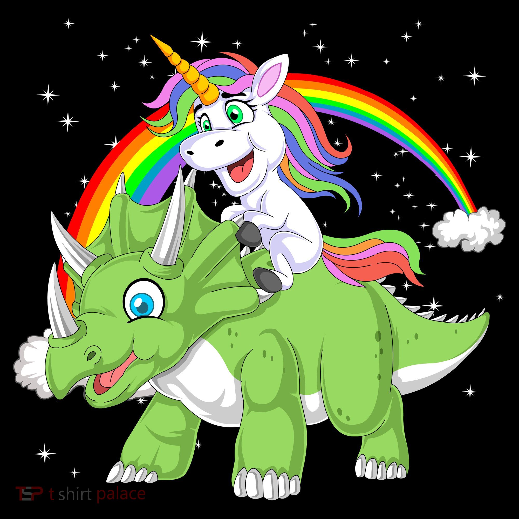 Unicorn Riding Triceratops Dinosaur Women's Hoodie