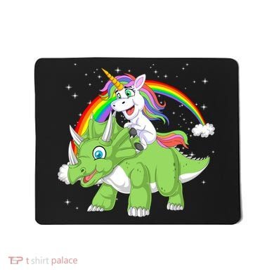 Unicorn Riding Triceratops Dinosaur Mousepad