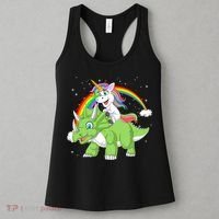 Unicorn Riding Triceratops Dinosaur Women's Tank Top thumb 3