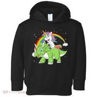 Unicorn Riding Triceratops Dinosaur Toddler Hoodie thumb 0