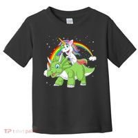 Unicorn Riding Triceratops Dinosaur Toddler T-Shirt thumb 0