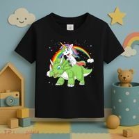 Unicorn Riding Triceratops Dinosaur Toddler T-Shirt thumb 3