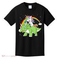 Unicorn Riding Triceratops Dinosaur Kids T-Shirt thumb 0