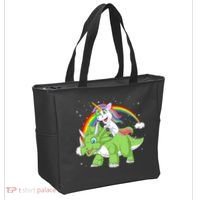 Unicorn Riding Triceratops Dinosaur Tote Bag thumb 2