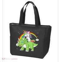 Unicorn Riding Triceratops Dinosaur Tote Bag thumb 3