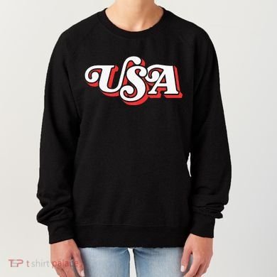 Usa Retro Typography Patriotic Women's Sweatshirt