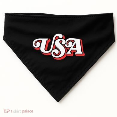 Usa Retro Typography Patriotic USA-Made Doggie Bandana
