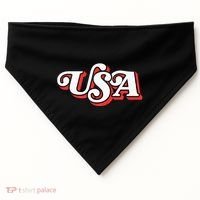 Usa Retro Typography Patriotic USA-Made Doggie Bandana thumb 0