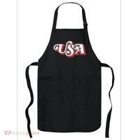 Usa Retro Typography Patriotic Apron thumb 0