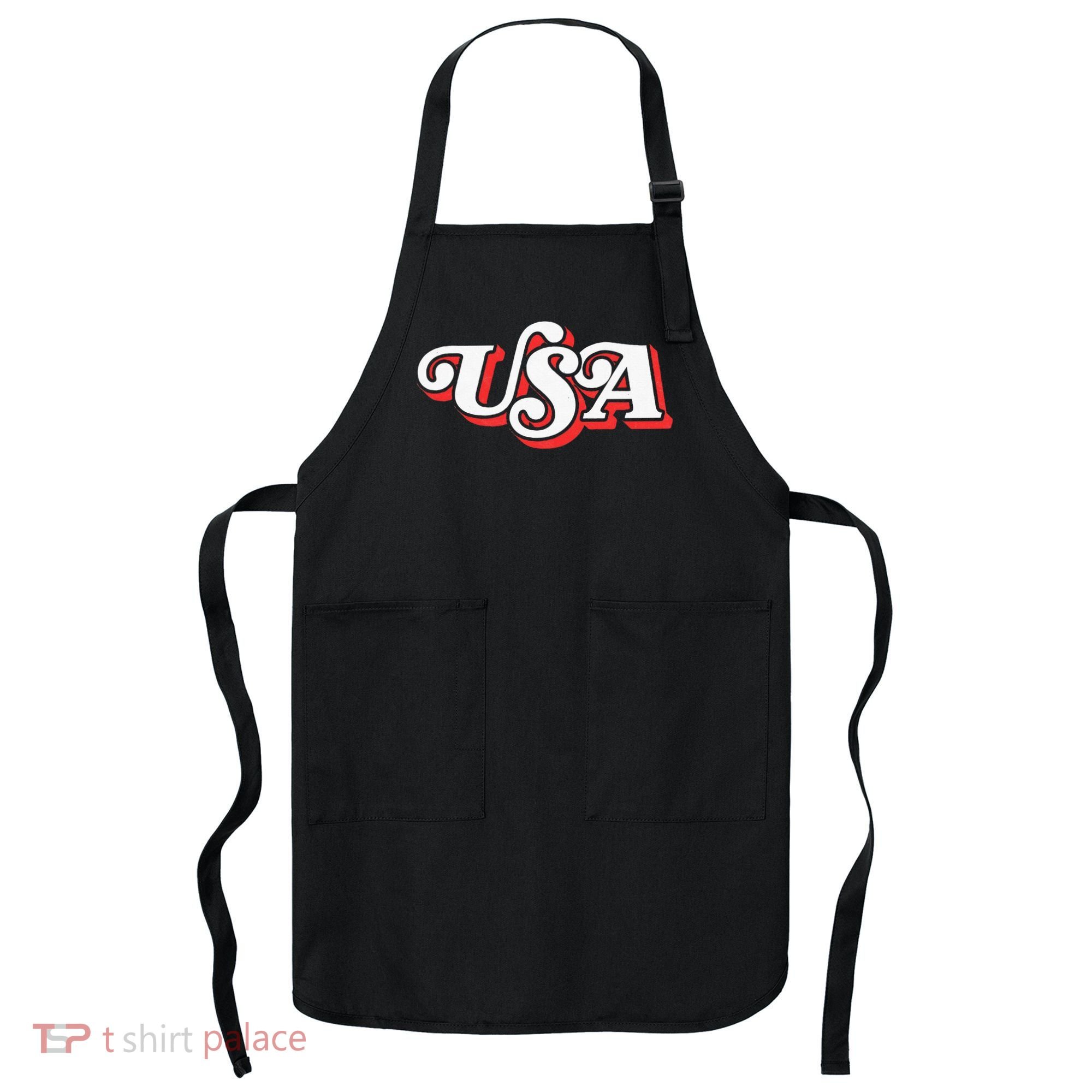 Usa Retro Typography Patriotic Apron