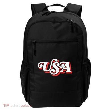 Usa Retro Typography Patriotic Backpack