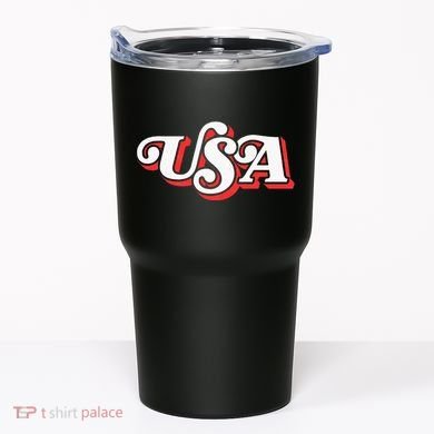 Usa Retro Typography Patriotic Tumbler