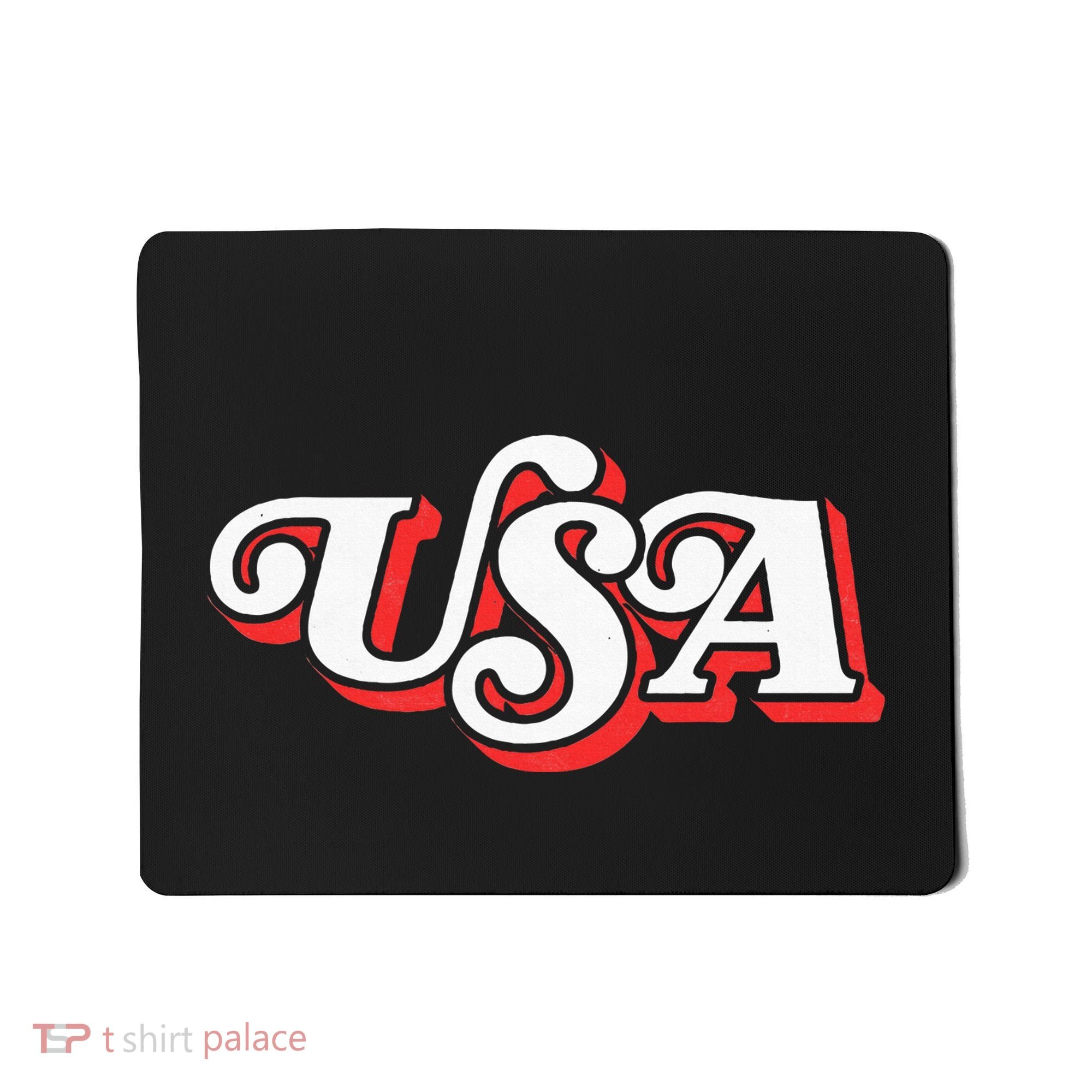 Usa Retro Typography Patriotic Mousepad