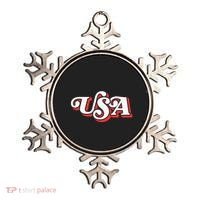Usa Retro Typography Patriotic Ornament thumb 0