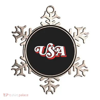 Usa Retro Typography Patriotic Ornament
