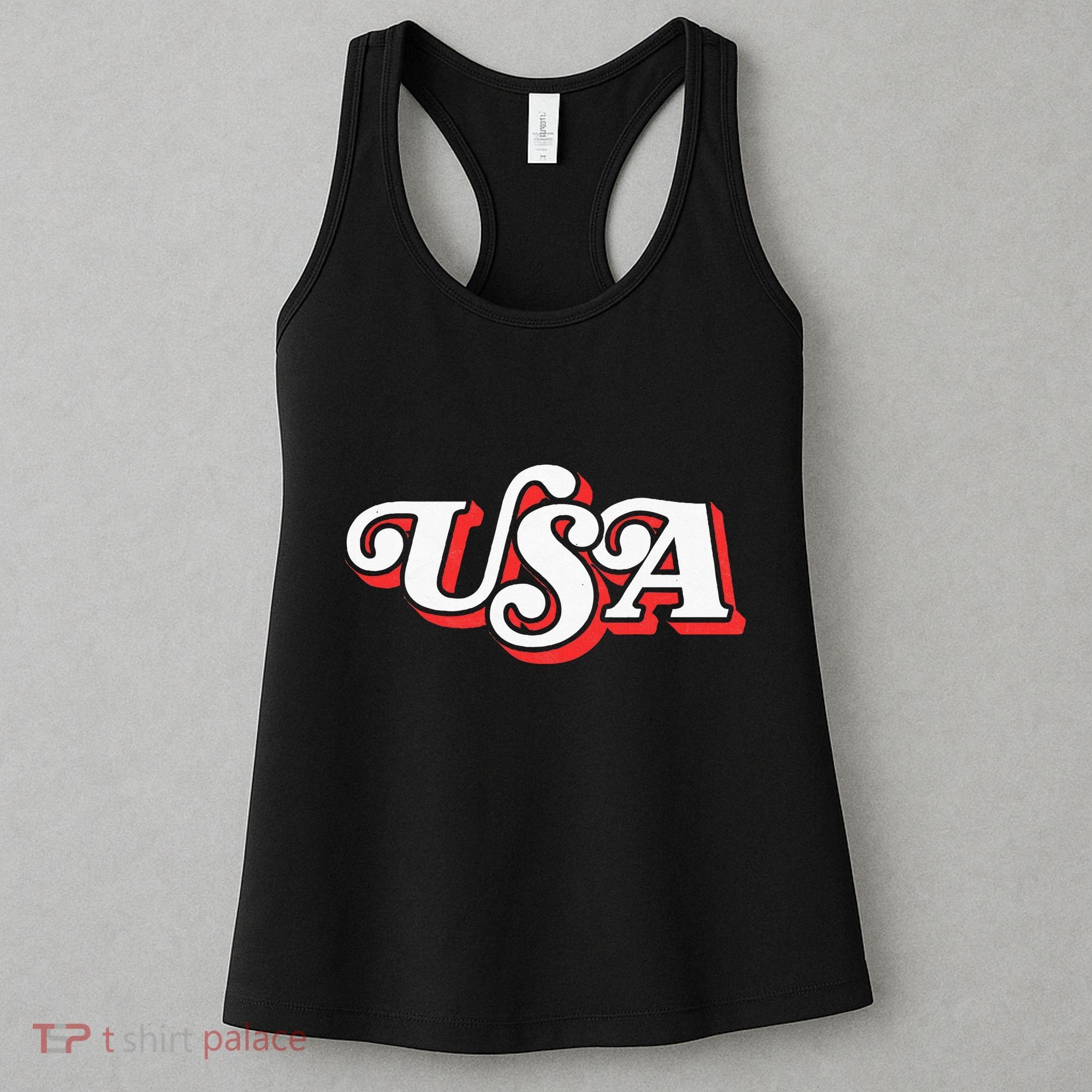 Usa Retro Typography Patriotic Women's Tank Top