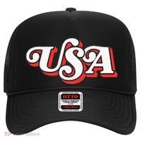 Usa Retro Typography Patriotic Hat thumb 0