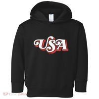 Usa Retro Typography Patriotic Toddler Hoodie thumb 0