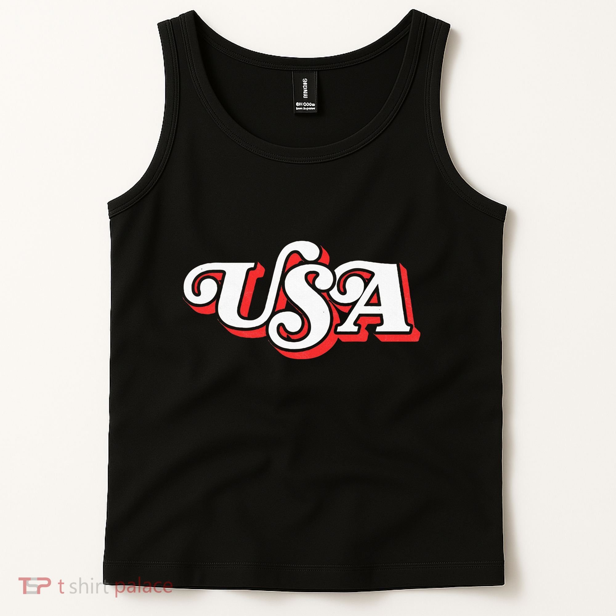 Usa Retro Typography Patriotic Tank Top