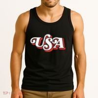 Usa Retro Typography Patriotic Tank Top thumb 3