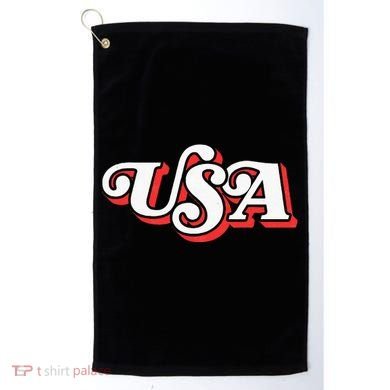 Usa Retro Typography Patriotic Golf Towel